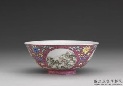 图片[2]-Bowl with landscapes of the four seasons on red ground in falangcai polychrome enamels, Qing dynasty, Qianlong reign (1736-1795)-China Archive